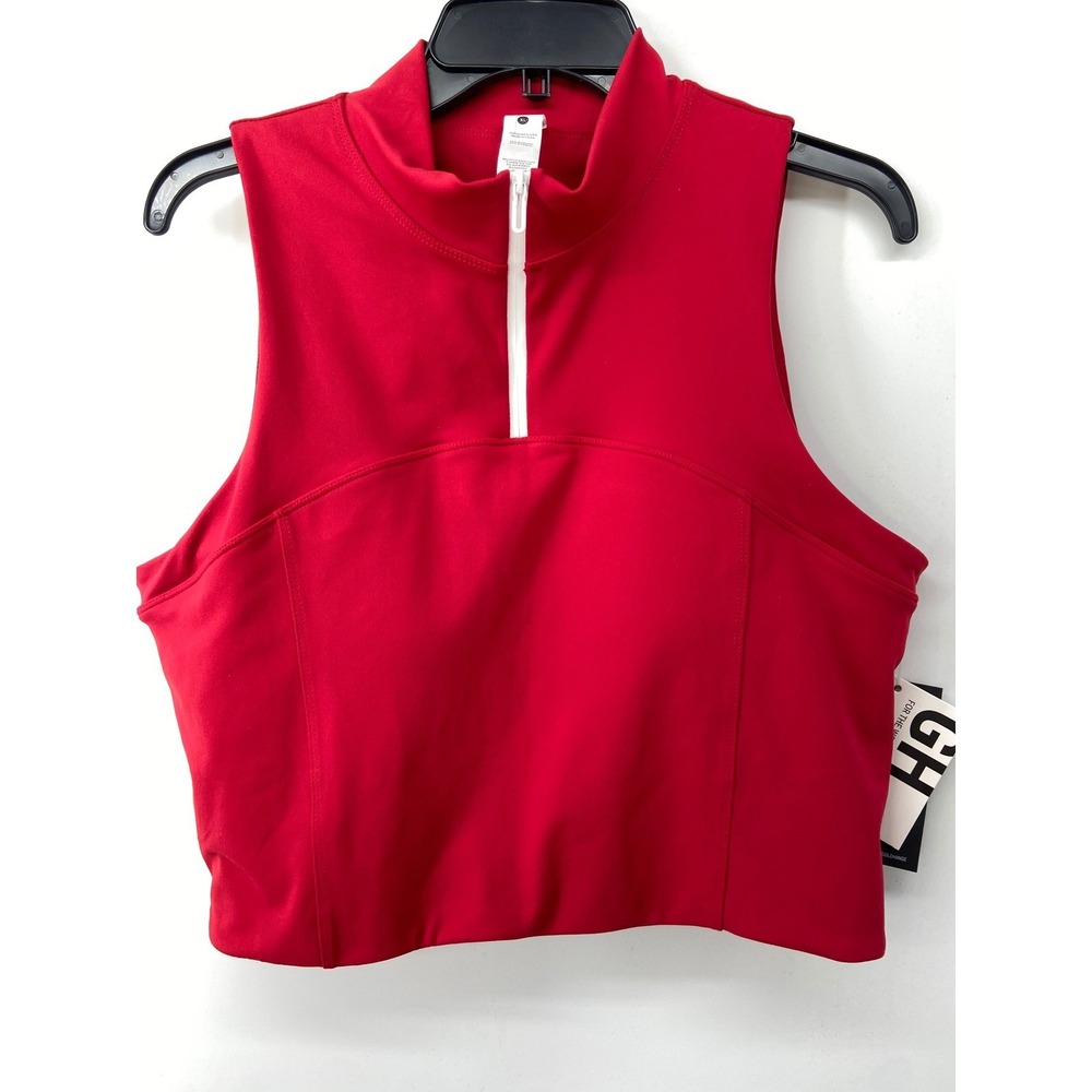Gold Hinge Top Womens XL Red Day to Night Quarter Zip Athletic Crop Pickleball